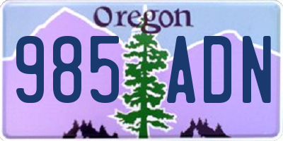OR license plate 985ADN