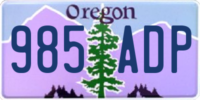 OR license plate 985ADP