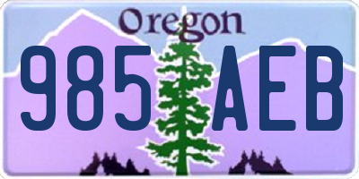 OR license plate 985AEB