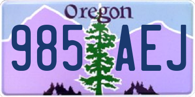 OR license plate 985AEJ