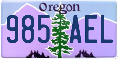 OR license plate 985AEL