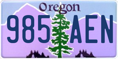 OR license plate 985AEN
