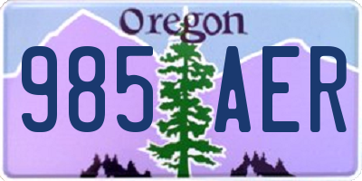 OR license plate 985AER