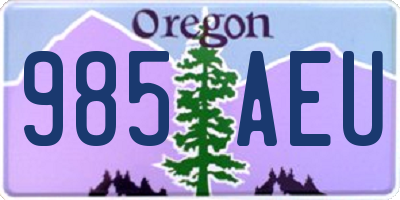 OR license plate 985AEU