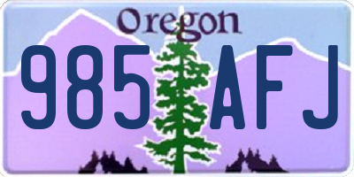OR license plate 985AFJ