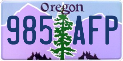 OR license plate 985AFP