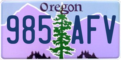 OR license plate 985AFV