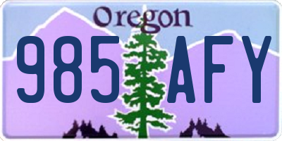 OR license plate 985AFY