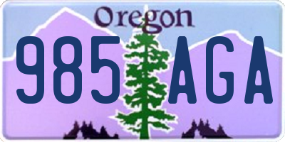 OR license plate 985AGA