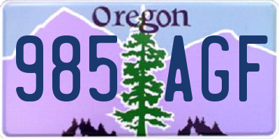 OR license plate 985AGF