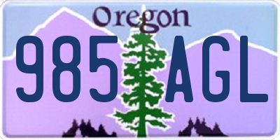 OR license plate 985AGL