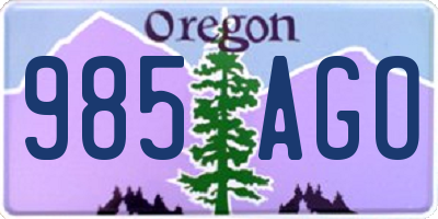 OR license plate 985AGO