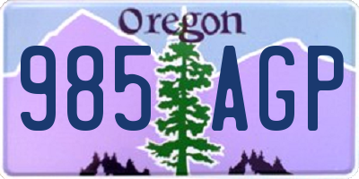 OR license plate 985AGP