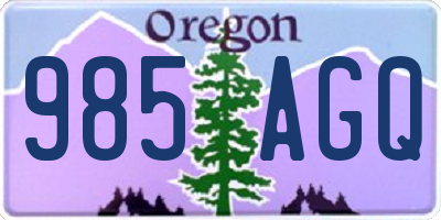 OR license plate 985AGQ