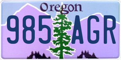 OR license plate 985AGR
