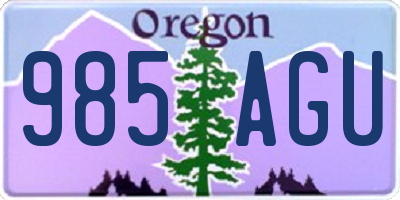 OR license plate 985AGU
