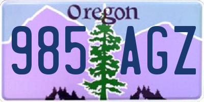 OR license plate 985AGZ