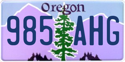 OR license plate 985AHG