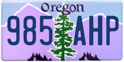 OR license plate 985AHP