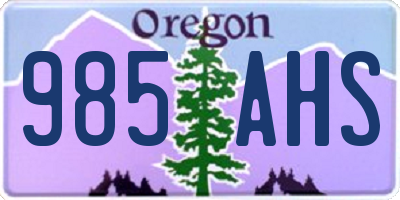 OR license plate 985AHS