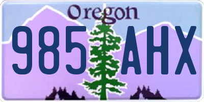 OR license plate 985AHX