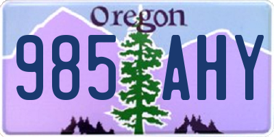 OR license plate 985AHY