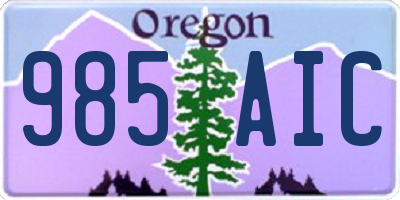 OR license plate 985AIC
