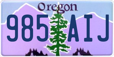 OR license plate 985AIJ
