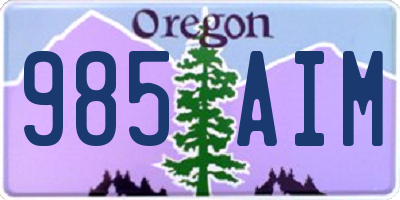 OR license plate 985AIM