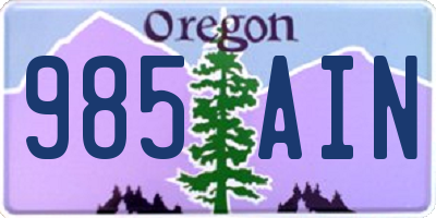 OR license plate 985AIN