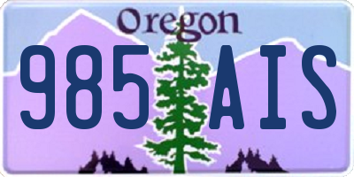 OR license plate 985AIS