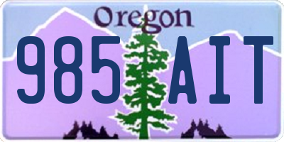 OR license plate 985AIT