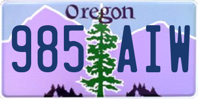 OR license plate 985AIW