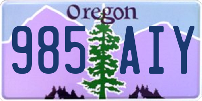 OR license plate 985AIY