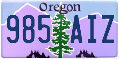 OR license plate 985AIZ