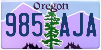 OR license plate 985AJA