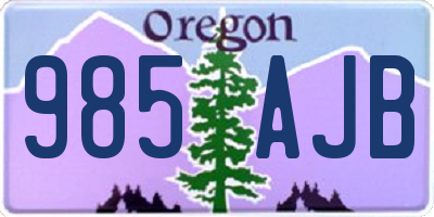 OR license plate 985AJB