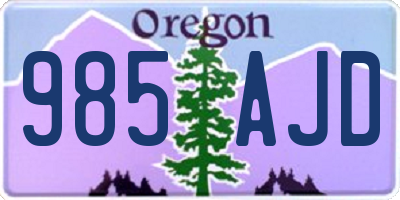 OR license plate 985AJD