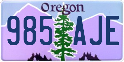 OR license plate 985AJE