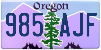 OR license plate 985AJF