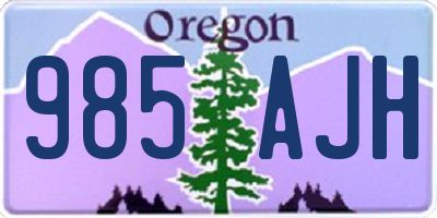 OR license plate 985AJH
