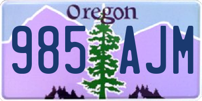 OR license plate 985AJM