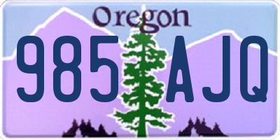OR license plate 985AJQ