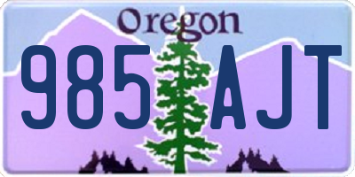 OR license plate 985AJT