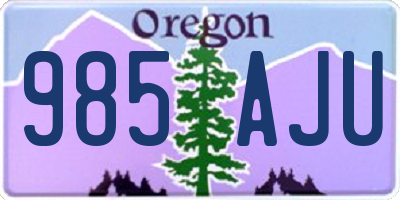 OR license plate 985AJU