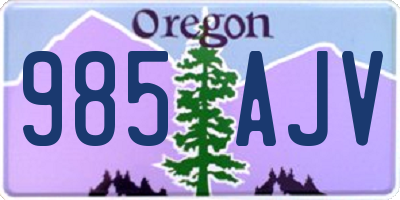OR license plate 985AJV