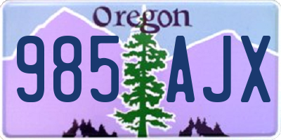 OR license plate 985AJX