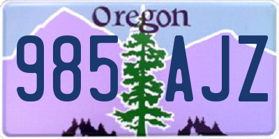 OR license plate 985AJZ