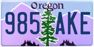 OR license plate 985AKE