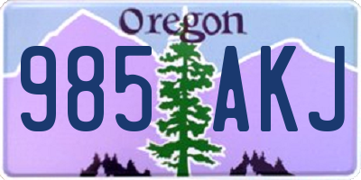 OR license plate 985AKJ